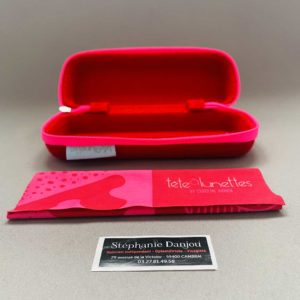 Etui range Lunettes Rouge et Rose Tête à Lunettes Opticien Stephanie Danjou Cambrai (2)