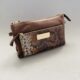 Sac en Cuir Façon Python Marron avec sa bandoulière et sa ceinture assortie