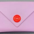 Etui à lunettes Sabine Be Rose clair avec Bouton orange vif
