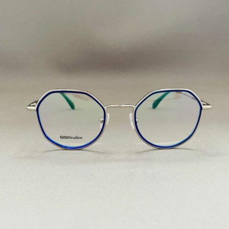 Lunettes de Vue Enfant Modèle Abie de la Marque Gigi Studios Coloris Bleu Argenté Opticien Stéphanie Danjou Cambrai