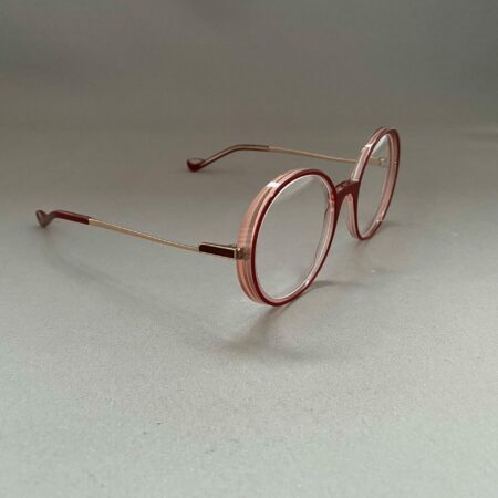 Lunettes de Vue Iris de la Marque Caroline Abram Coloris Rouge et Rose Opticien Stéphanie Danjou Cambrai