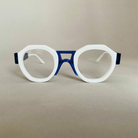 Lunettes de Vue Mixte Pierre Eyewear Loris Blanc Bleu Opticien Stéphanie Danjou