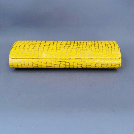 Etui à Lunettes Pépite De La Marque L'Atelier Du Vieux Bourg Jaune Doré Effet Croco