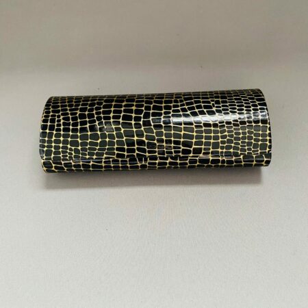 Etui à Lunettes Pépite De La Marque L'Atelier Du Vieux Bourg Noir Doré Effet Croco