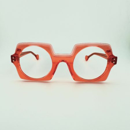 Lunettes De Vue Berecllo Modèle Gardiola Coloris Rose Orangé