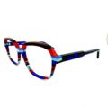 Lunettes de Vue De la Marque Wissing Modèle 3479 Coloris Rouge et Bleu - Multicouleurs – Opticien Stéphanie Danjou Cambrai