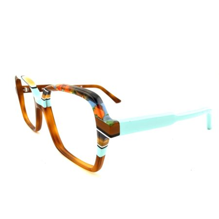 Lunettes de Vue De la Marque Wissing Modèle 3428HA Coloris Marron et Turquoise- Multicouleurs – Opticien Stéphanie Danjou Cambrai