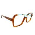 Lunettes de Vue De la Marque Wissing Modèle 3428HA Coloris Marron et Turquoise- Multicouleurs – Opticien Stéphanie Danjou Cambrai