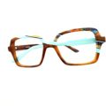 Lunettes de Vue De la Marque Wissing Modèle 3428HA Coloris Marron et Turquoise- Multicouleurs – Opticien Stéphanie Danjou Cambrai