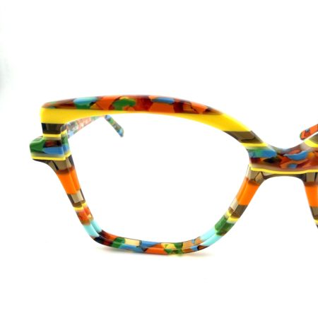 Lunettes de Vue De la Marque Wissing Modèle 3483 Coloris Jaune Orange Vert / Multicolore – Opticien Stéphanie Danjou Cambrai