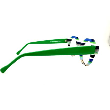 Lunettes de Vue De la Marque Wissing Modèle 3410 Coloris Vert et Bleu / Multicolore ronde – Opticien Stéphanie Danjou Cambrai