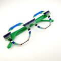 Lunettes de Vue De la Marque Wissing Modèle 3410 Coloris Vert et Bleu / Multicolore ronde – Opticien Stéphanie Danjou Cambrai