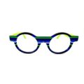Lunettes de Vue De la Marque Wissing Modèle 3251 Coloris Bleu et Vert Fluo / Multicolore Ronde – Opticien Stéphanie Danjou Cambrai