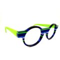 Lunettes de Vue De la Marque Wissing Modèle 3251 Coloris Bleu et Vert Fluo / Multicolore Ronde – Opticien Stéphanie Danjou Cambrai
