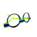 Lunettes de Vue De la Marque Wissing Modèle 3251 Coloris Bleu et Vert Fluo / Multicolore Ronde – Opticien Stéphanie Danjou Cambrai
