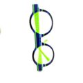 Lunettes de Vue De la Marque Wissing Modèle 3251 Coloris Bleu et Vert Fluo / Multicolore Ronde – Opticien Stéphanie Danjou Cambrai