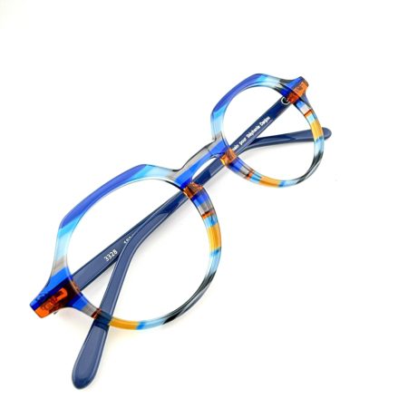Lunettes de Vue De la Marque Wissing Modèle 3328 Coloris Bleu et Marron- Multicouleurs – Opticien Stéphanie Danjou Cambrai