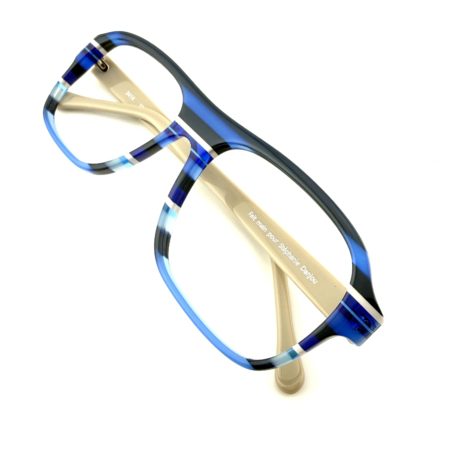 Lunettes de Vue De la Marque Wissing Modèle 3414 Coloris Bleu- Multicouleurs – Opticien Stéphanie Danjou Cambrai