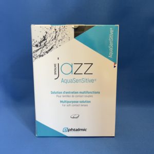 Solution d'Entretien Multifonctions pour Lentilles de Contact Souples Jazz Aquasensitive en Pack 3X350ml